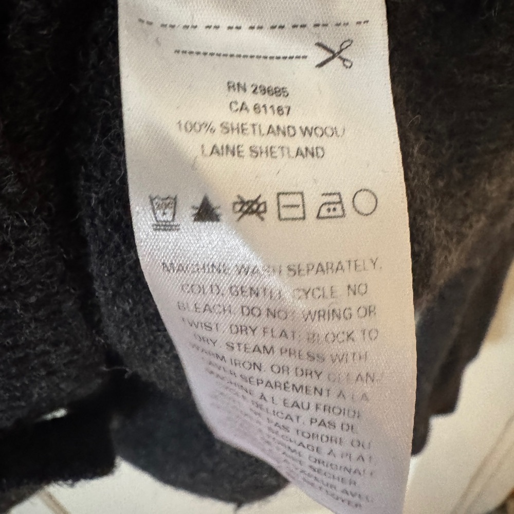 Pendleton Charcoal Cardigan Sweater Washable Wool - Picture 4 of 10
